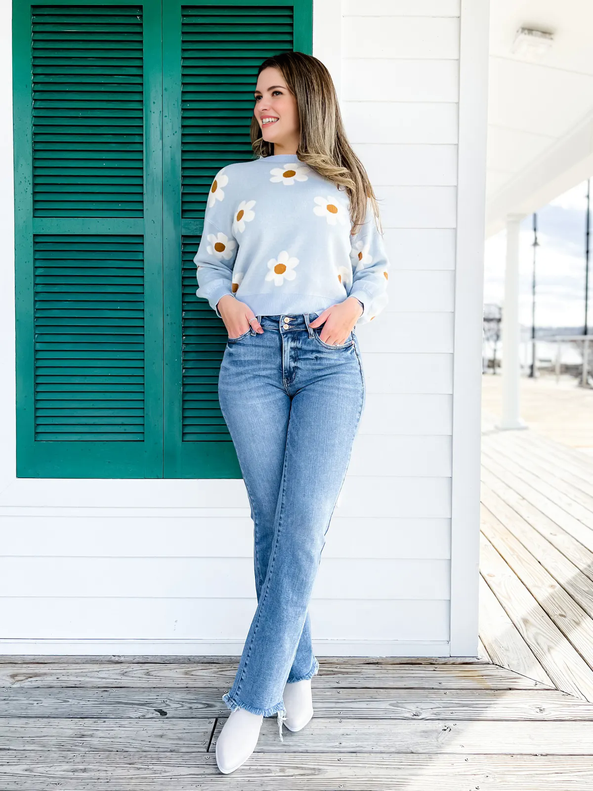 💝💝Vintage Double Button Frayed Hem Bootcut Jeans (Buy 2 Free Shipping)