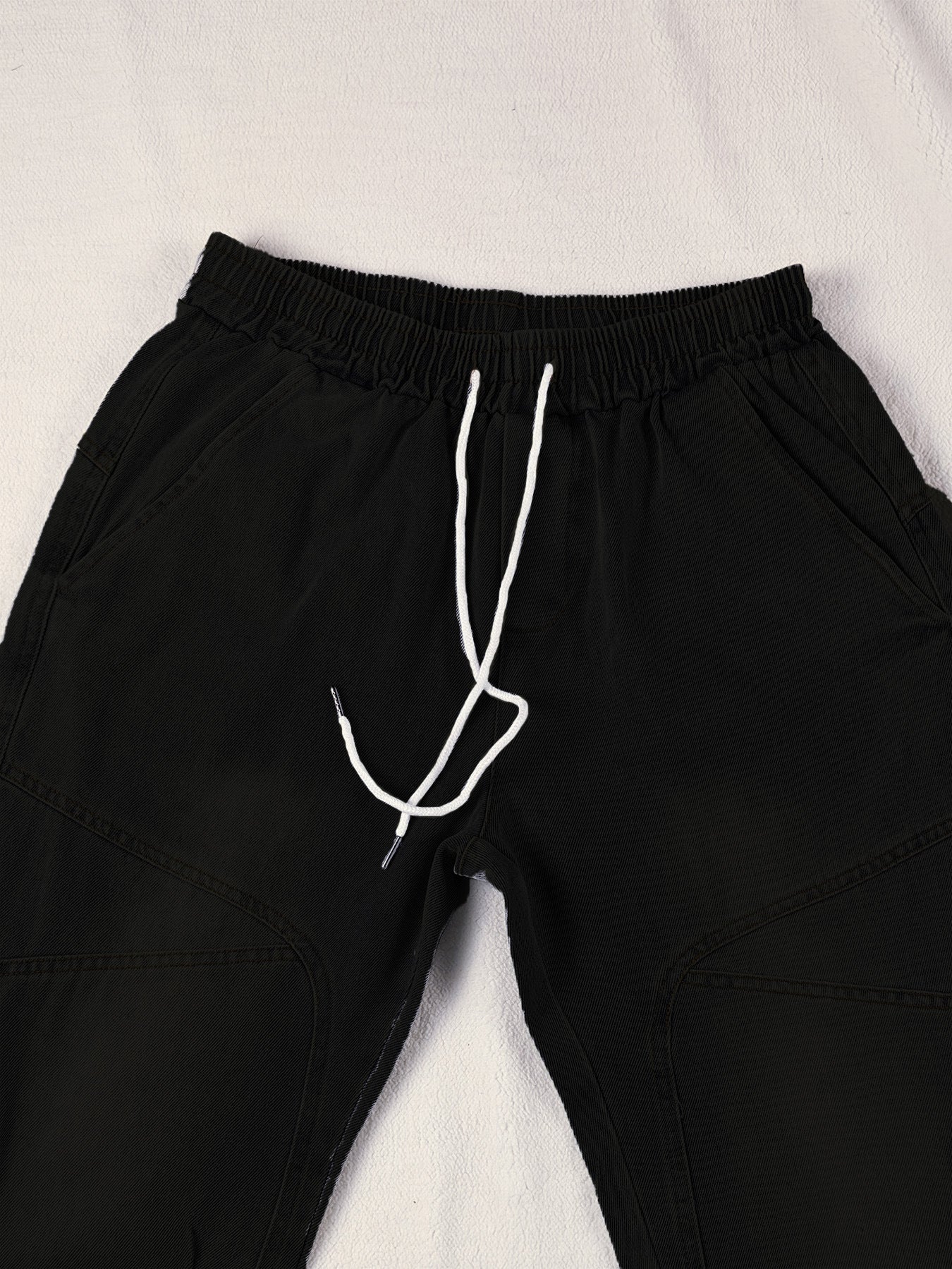 Trendy Men's Patchwork Denim Elastic Waist Jogger Harem Pants