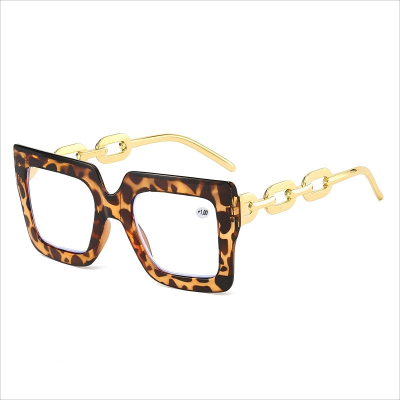 Lastday 70%OFF-Women’s Oversized Square Chain Reading Glasses(1set-6pcs)