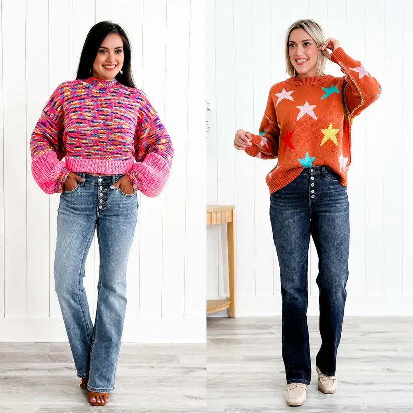 💝💝Judy Mid Rise Button Fly Bootcut Jeans (Buy 2 Free Shipping)