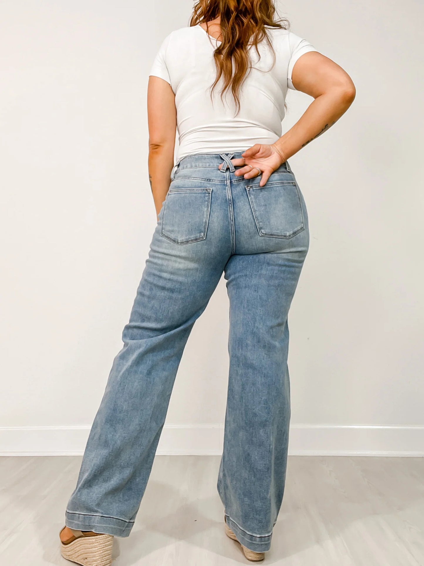 💝💝Judy High Rise Double Button Wide Leg Jeans (Buy 2 Free Shipping)