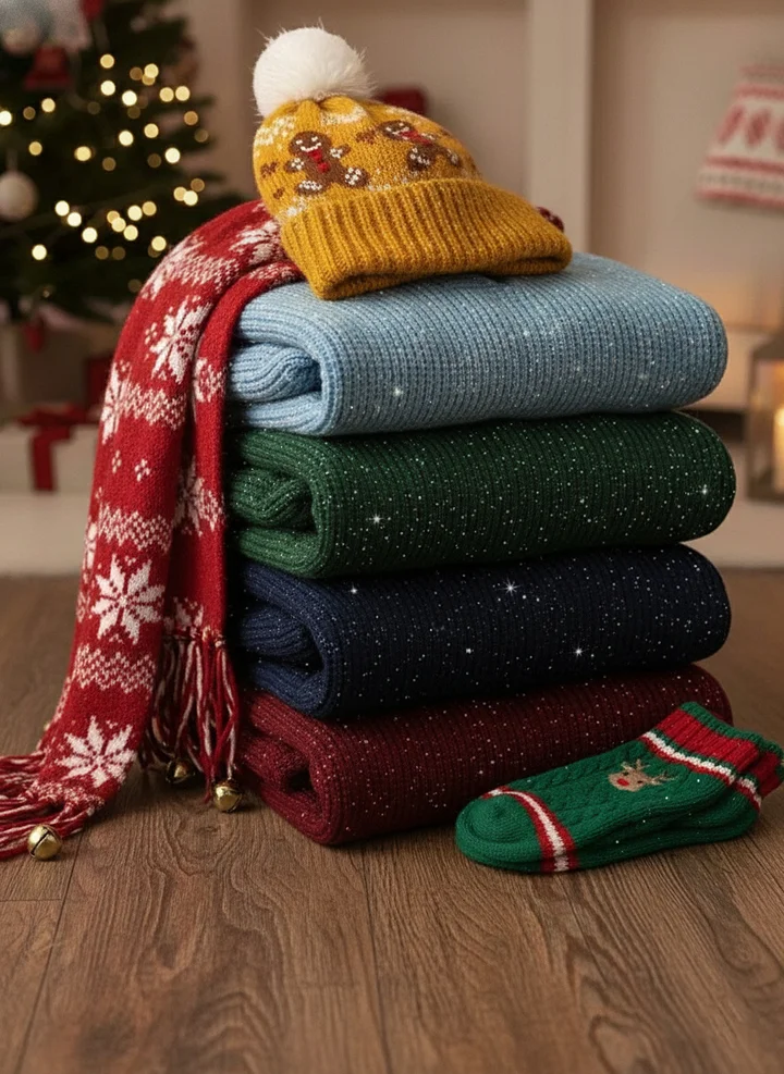 💝💝New Arrivals🔥Christmas Party Polo Collar Shiny Loose Sweater Top