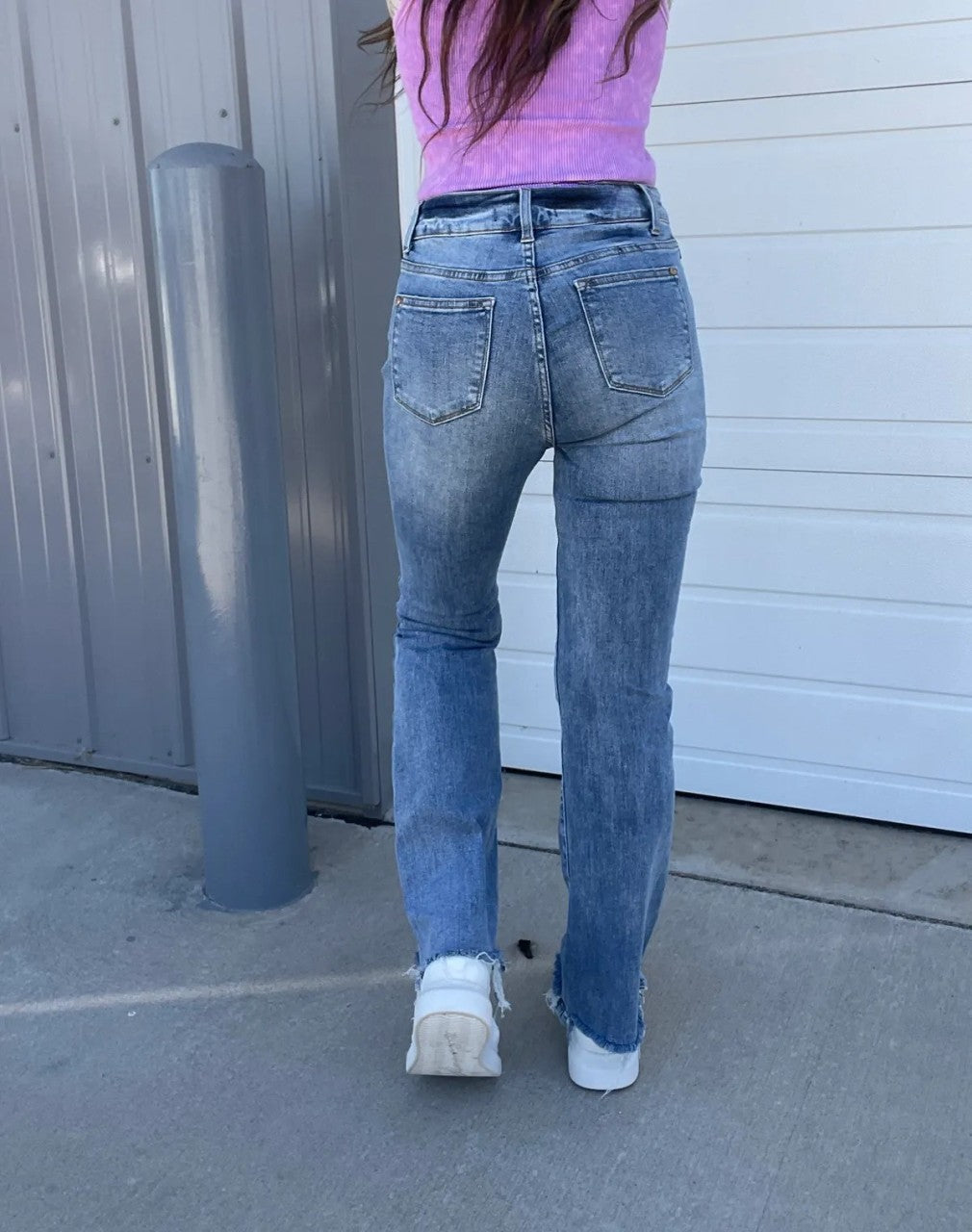 💝💝Vintage Double Button Frayed Hem Bootcut Jeans (Buy 2 Free Shipping)