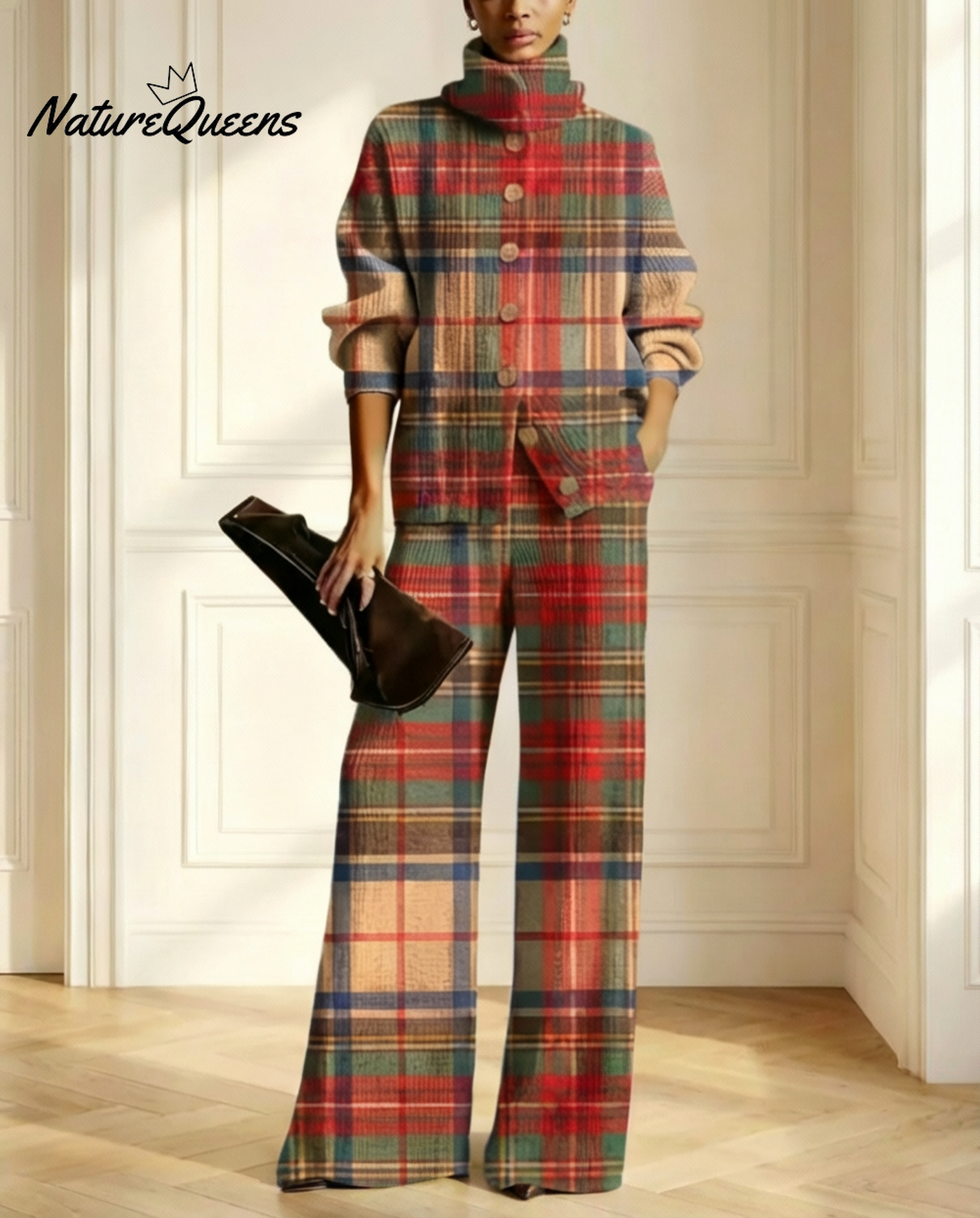 💝💝Women's Geometry Pattern Art Print Casual Cotton Knitted Suits