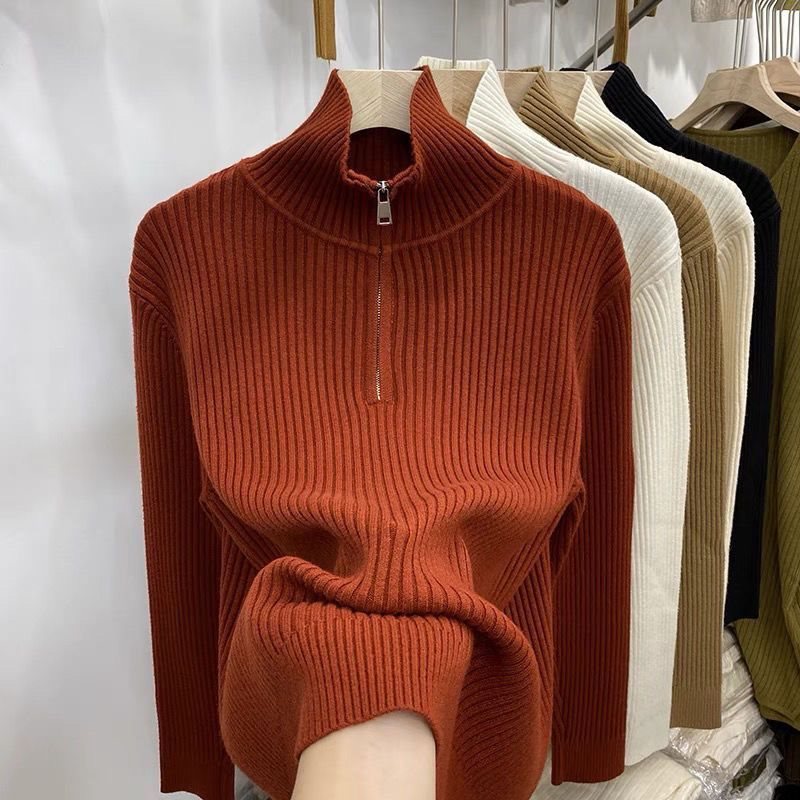 🎈🎈Clearance Sale-Half-Zip Stand Collar Cashmere Pullover Sweater