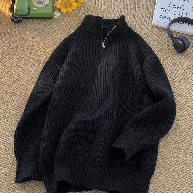 🎈🎈Clearance Sale-Half-Zip Stand Collar Cashmere Pullover Sweater