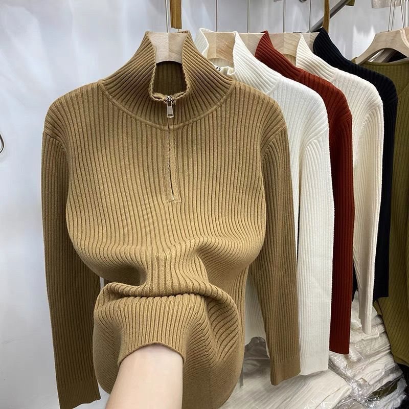 🎈🎈Clearance Sale-Half-Zip Stand Collar Cashmere Pullover Sweater