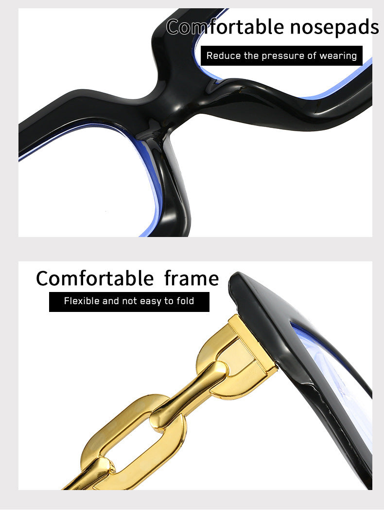 Lastday 70%OFF-Women’s Oversized Square Chain Reading Glasses(1set-6pcs)