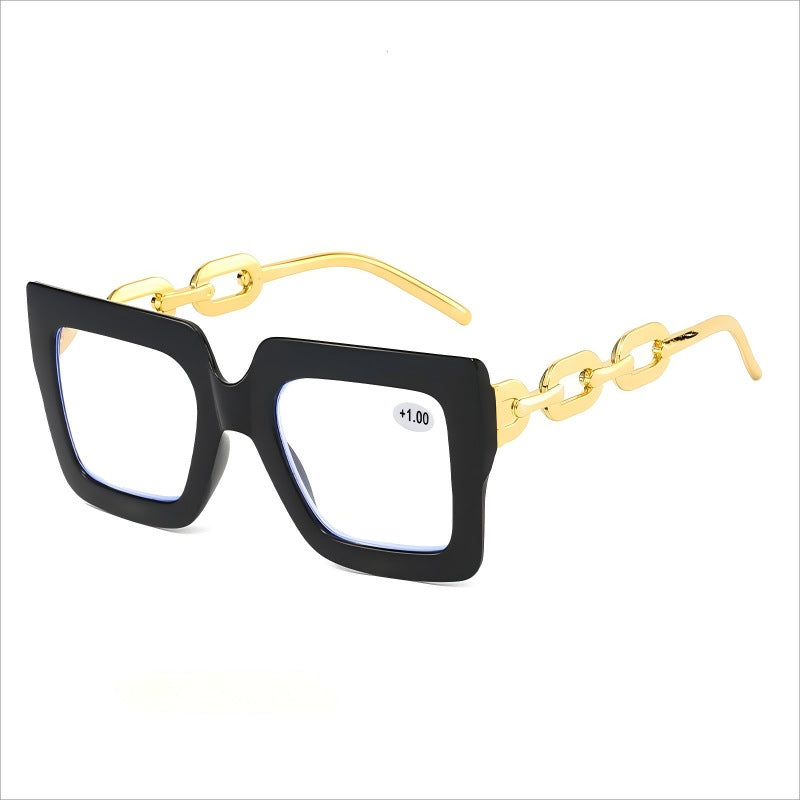 Lastday 70%OFF-Women’s Oversized Square Chain Reading Glasses(1set-6pcs)