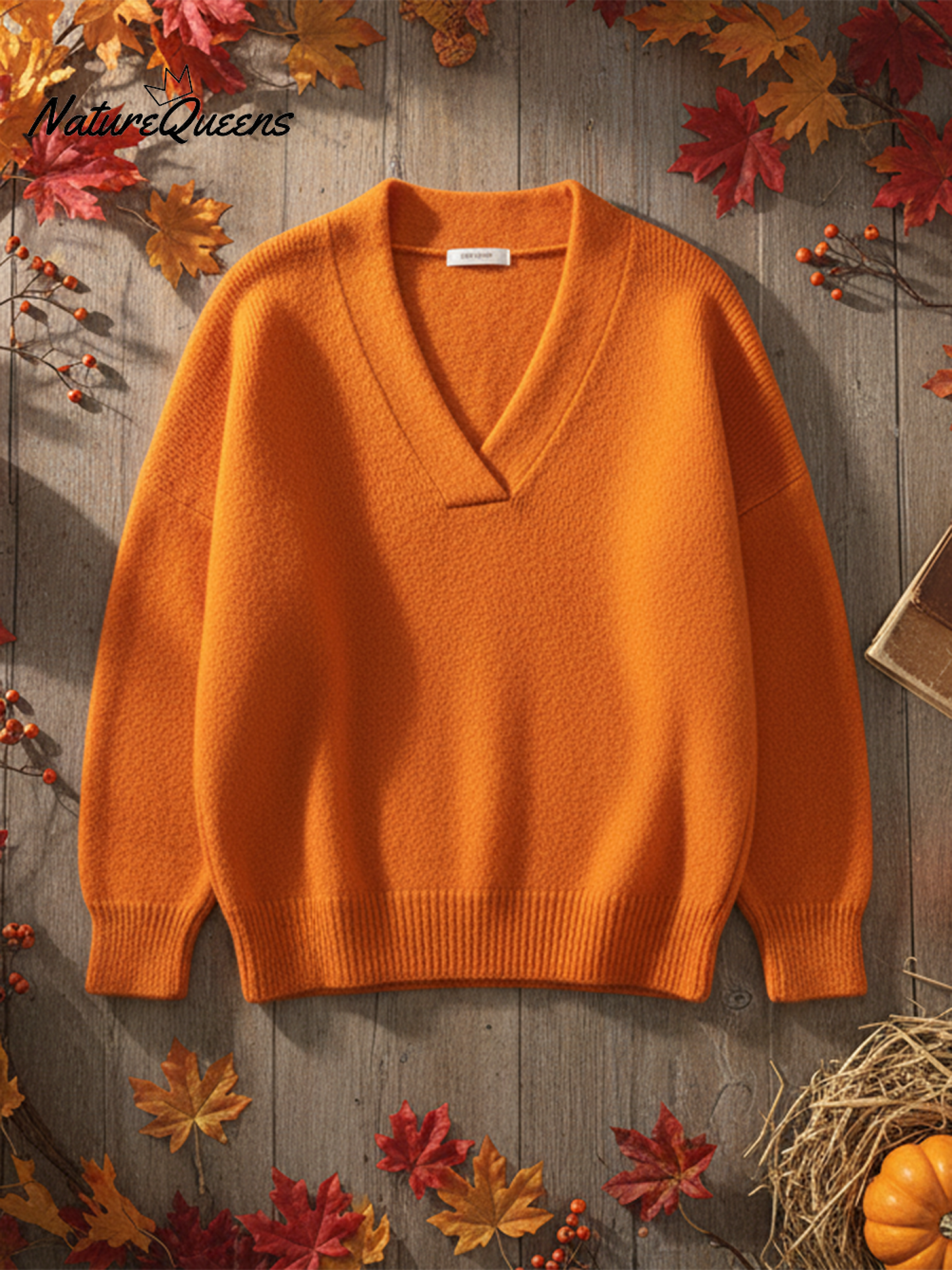 💝💝Women's Casual Solid Color V-neck Sweater Top