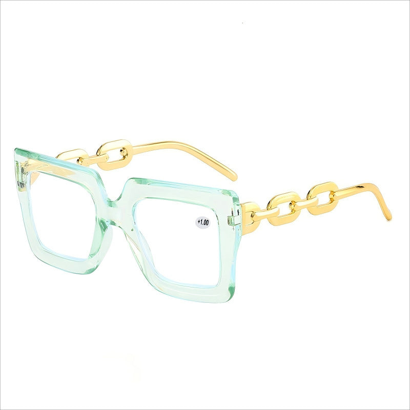 Lastday 70%OFF-Women’s Oversized Square Chain Reading Glasses(1set-6pcs)