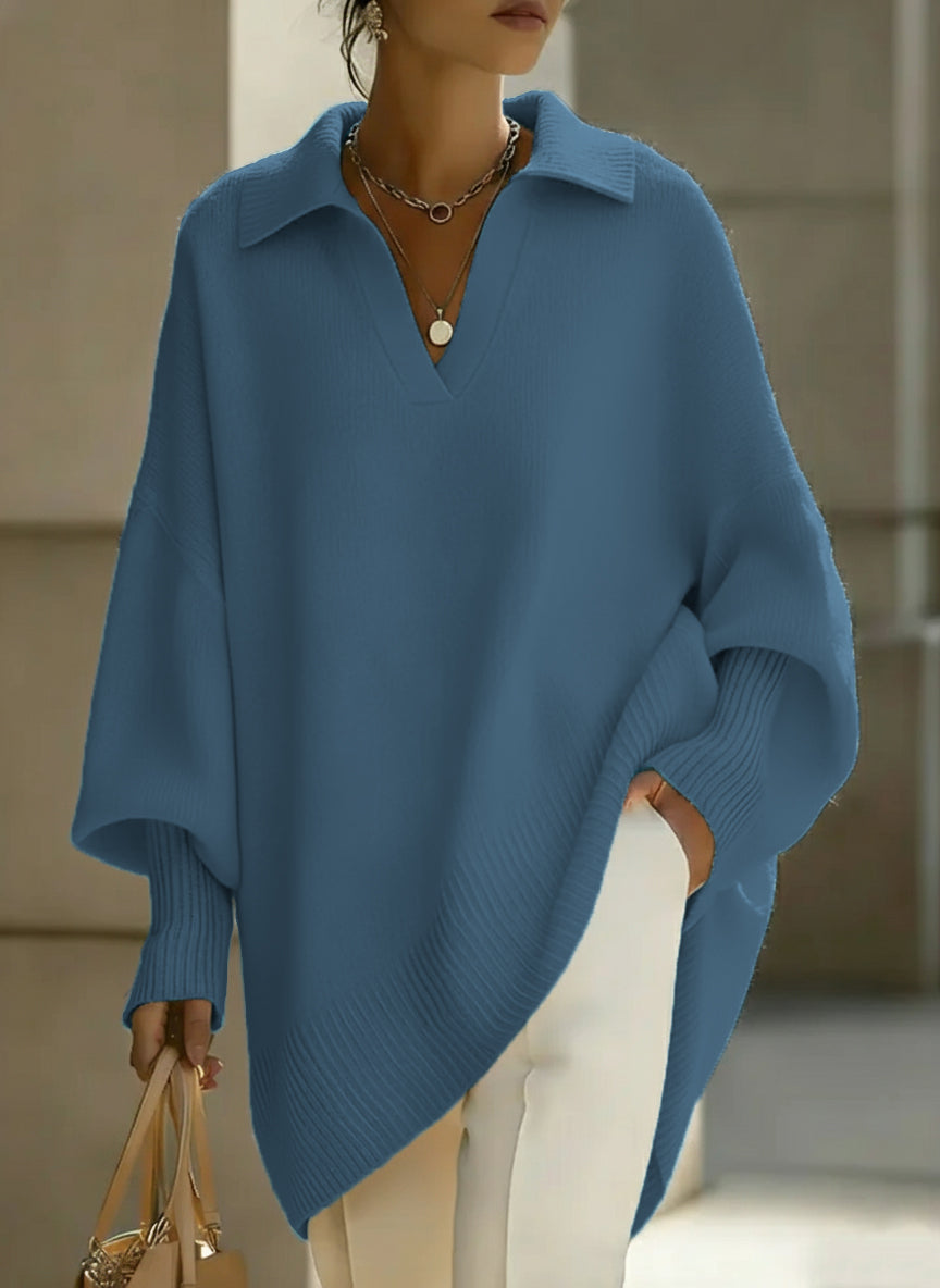 📦📦 New Arrivals🔥 Women's Solid Color V-neck Long-sleeved Casual Loose-fitting Knitted Pullover Sweater