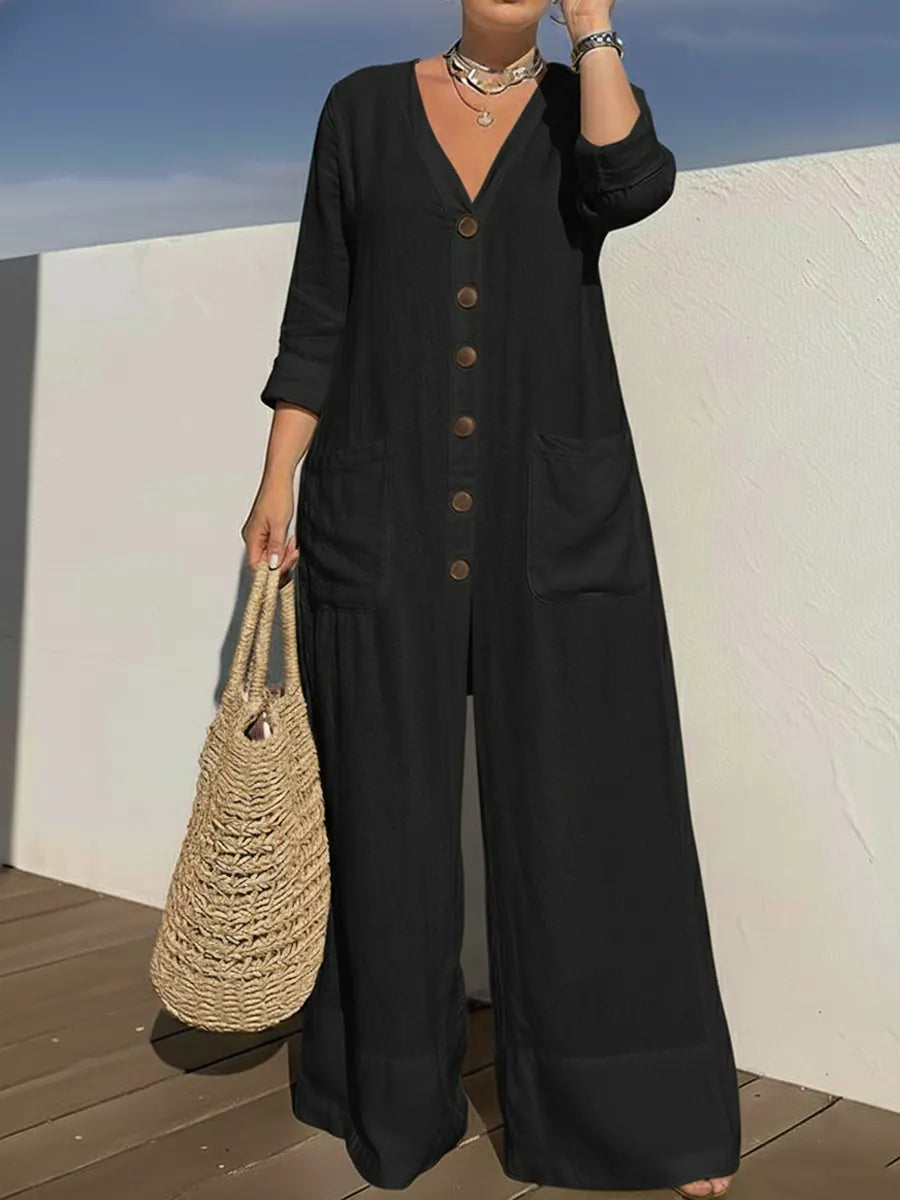 📦📦LAST DAY 45% OFF✨Women's Cozy And Casual Linen And Cotton Jumpsuit