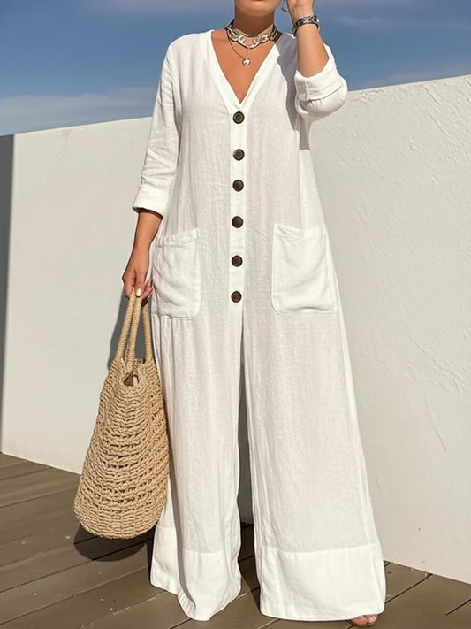 📦📦LAST DAY 45% OFF✨Women's Cozy And Casual Linen And Cotton Jumpsuit