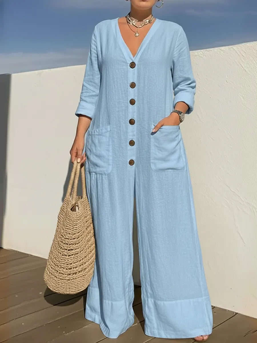 📦📦LAST DAY 45% OFF✨Women's Cozy And Casual Linen And Cotton Jumpsuit