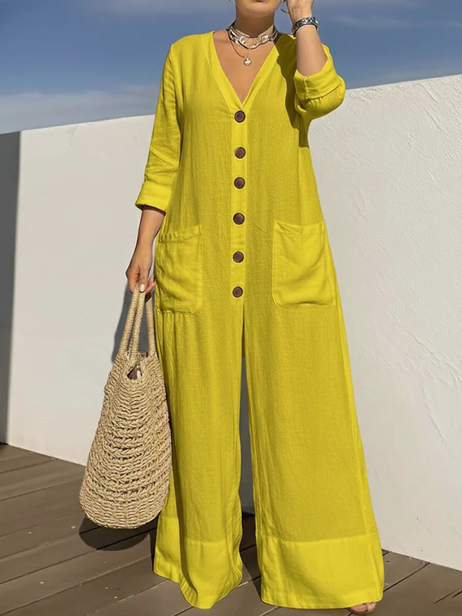 📦📦LAST DAY 45% OFF✨Women's Cozy And Casual Linen And Cotton Jumpsuit
