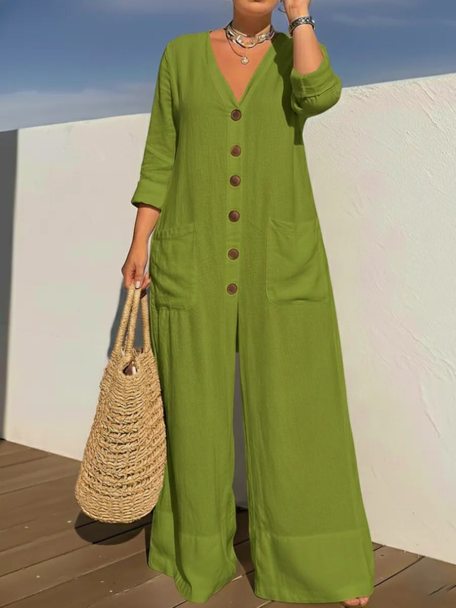 📦📦LAST DAY 45% OFF✨Women's Cozy And Casual Linen And Cotton Jumpsuit