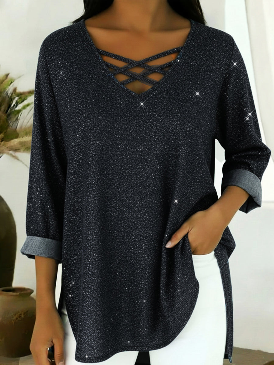 💝💝Women's Casual Sparkling Denim Top