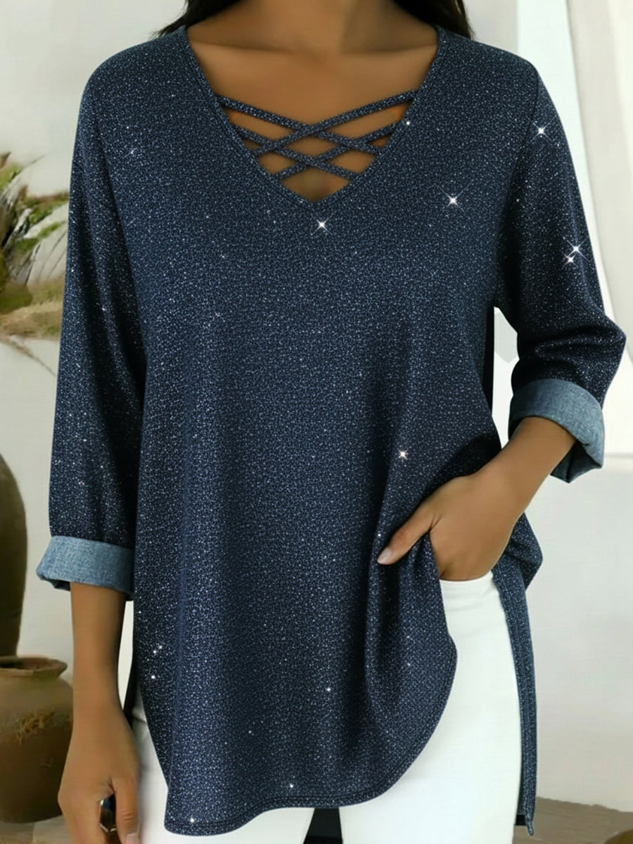 💝💝Women's Casual Sparkling Denim Top
