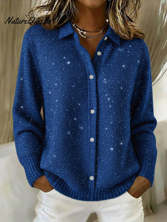 💝💝Women's Christmas Shirt Button Sequin Sparkling Sweater