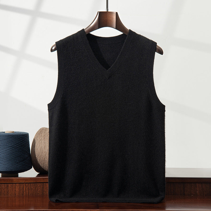 Men's Classic Sleeveless Sweater Vest Casual Pullover Cotton Top Wearing Tops for Outside School Dates