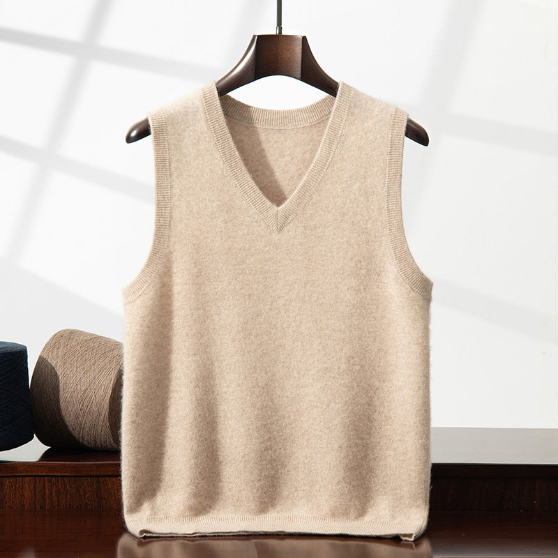 Men's Classic Sleeveless Sweater Vest Casual Pullover Cotton Top Wearing Tops for Outside School Dates