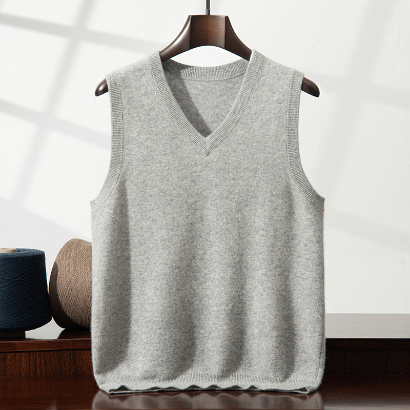 Men's Classic Sleeveless Sweater Vest Casual Pullover Cotton Top Wearing Tops for Outside School Dates