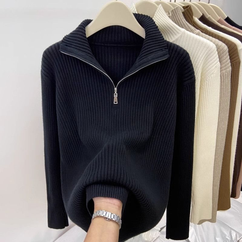 🎈🎈Clearance Sale-Half-Zip Stand Collar Cashmere Pullover Sweater