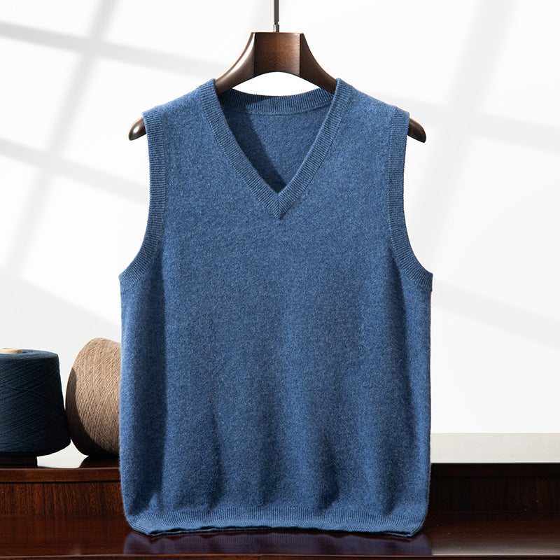 Men's Classic Sleeveless Sweater Vest Casual Pullover Cotton Top Wearing Tops for Outside School Dates
