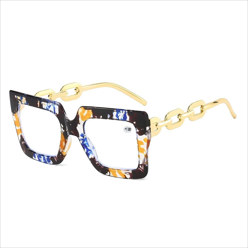 Lastday 70%OFF-Women’s Oversized Square Chain Reading Glasses(1set-6pcs)