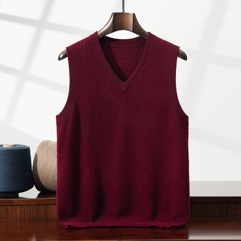 Men's Classic Sleeveless Sweater Vest Casual Pullover Cotton Top Wearing Tops for Outside School Dates